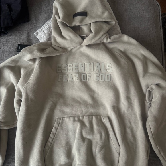 Essentials Fear of God Light Gray Knit Hoodie - Picture 2 of 6